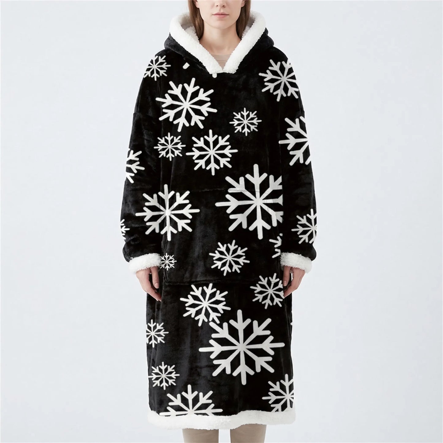 Oversized Hooded Blanket With Front Pocket - Lola