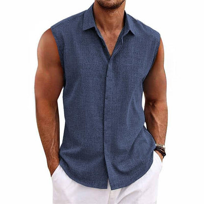 Plain Summer Shirt Without Sleeves - Luis