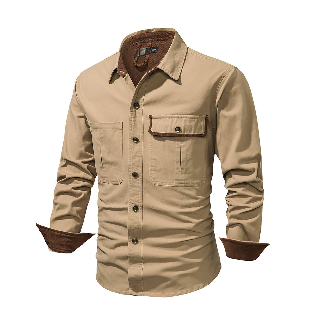 Stylisches Herrenhemd mit kontrastierenden Details – Ruben