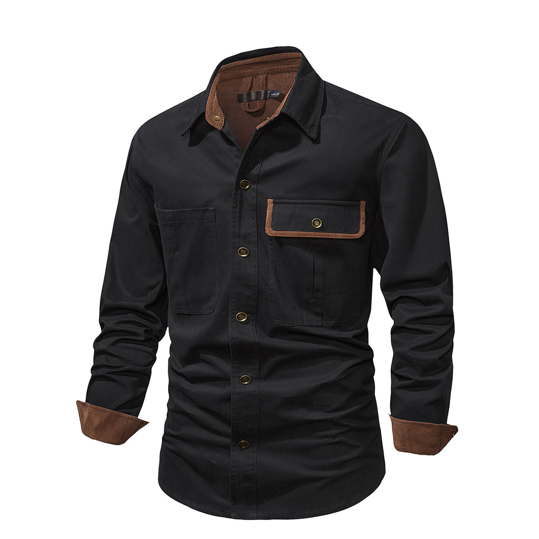 Stylisches Herrenhemd mit kontrastierenden Details – Ruben