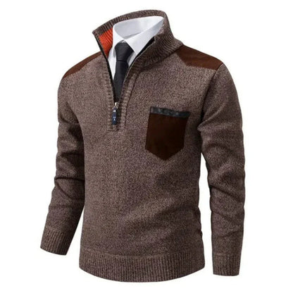 Herren Pullover mit Edge-Zipper-Neck und langem Arm – Cedric