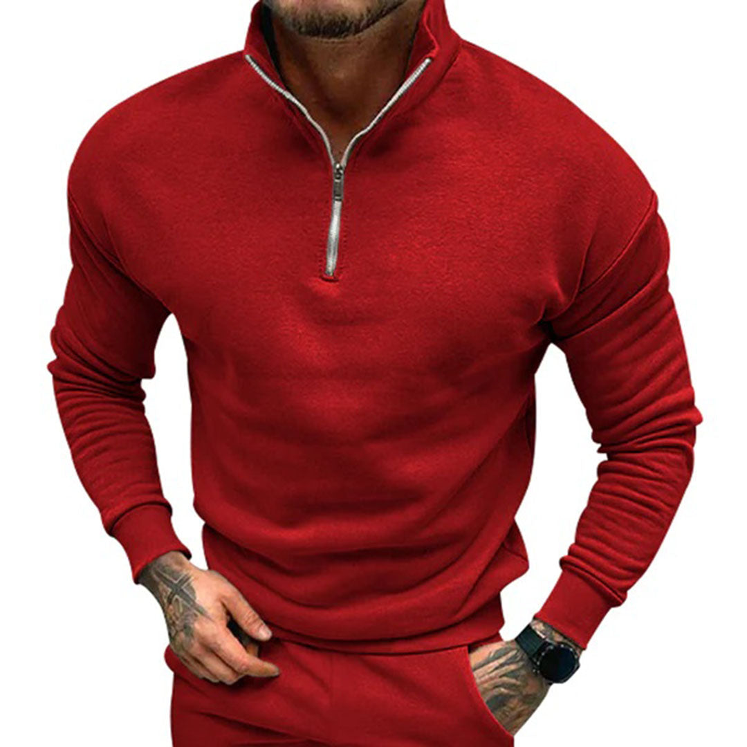 Herrenpullover mit halbem Reißverschluss – Matteo