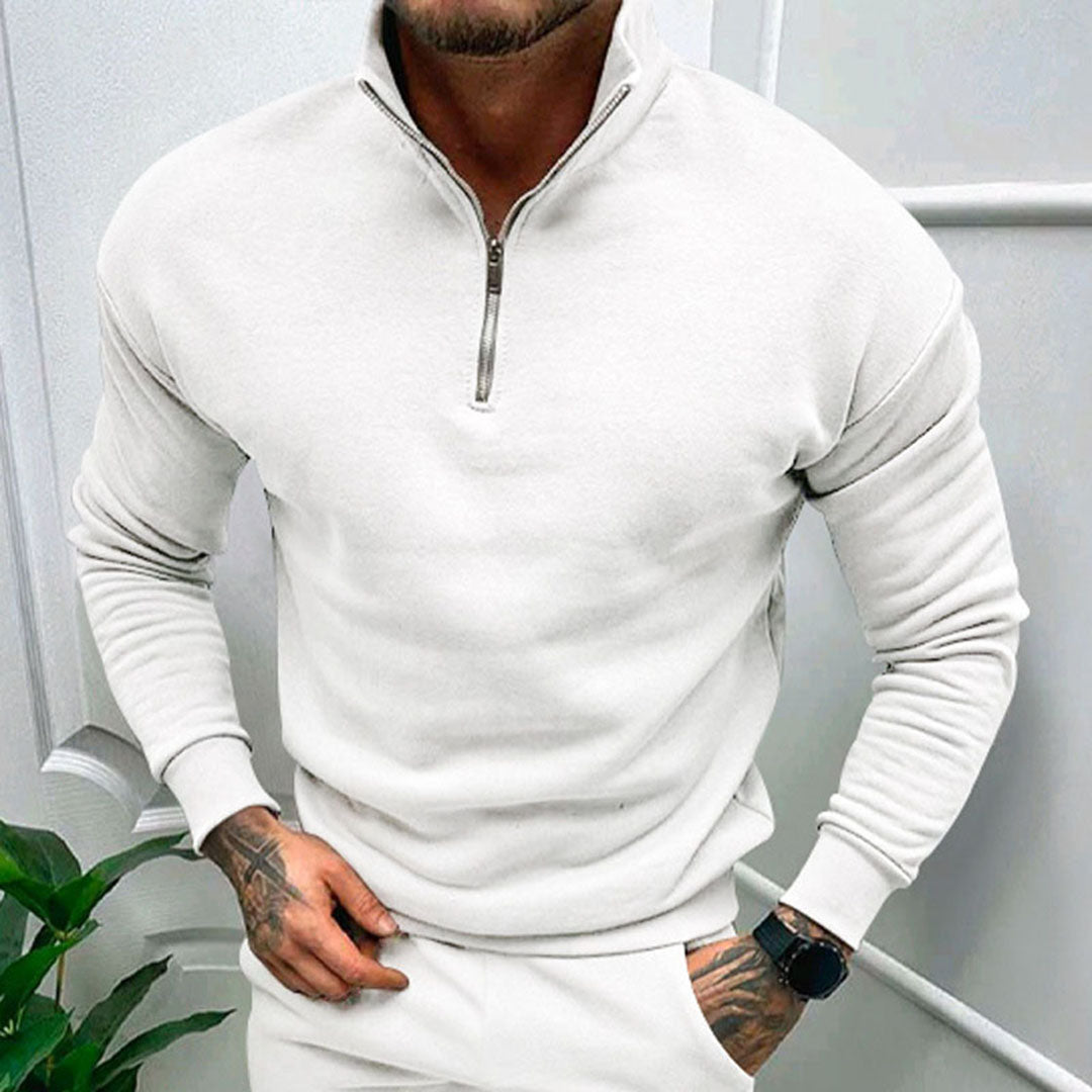 Herrenpullover mit halbem Reißverschluss – Matteo