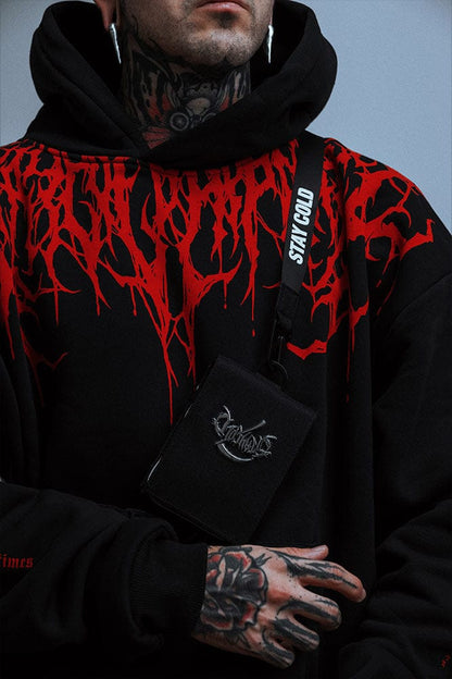 Oversized schwerer Hoodie mit Herbstdruck – Damon