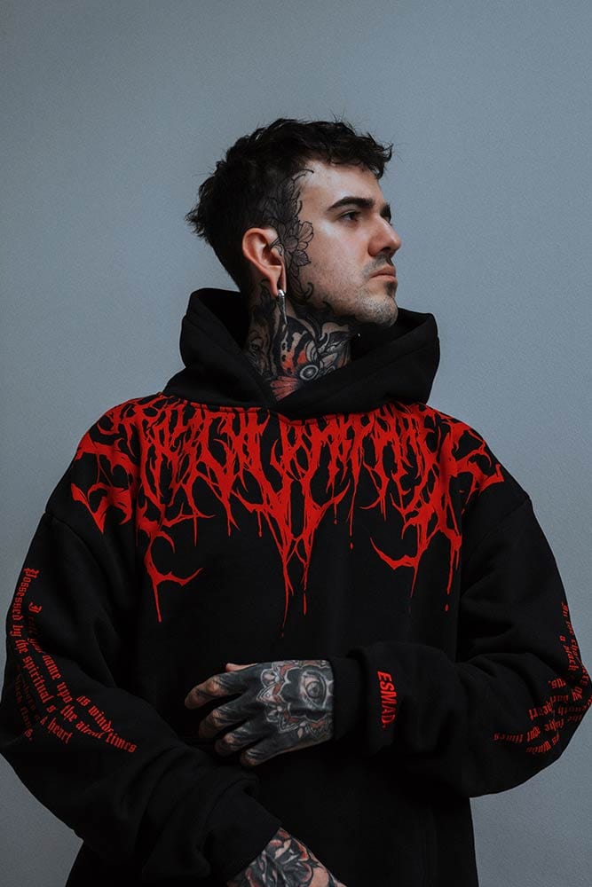 Oversized schwerer Hoodie mit Herbstdruck – Damon