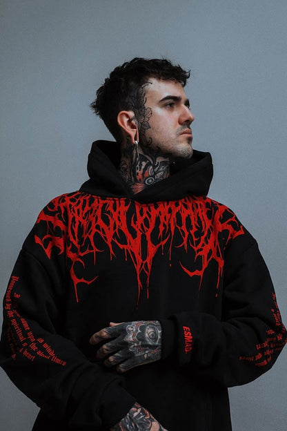 Oversized schwerer Hoodie mit Herbstdruck – Damon