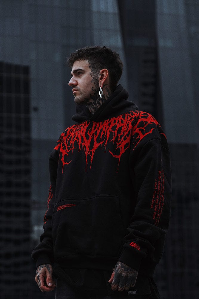 Oversized schwerer Hoodie mit Herbstdruck – Damon