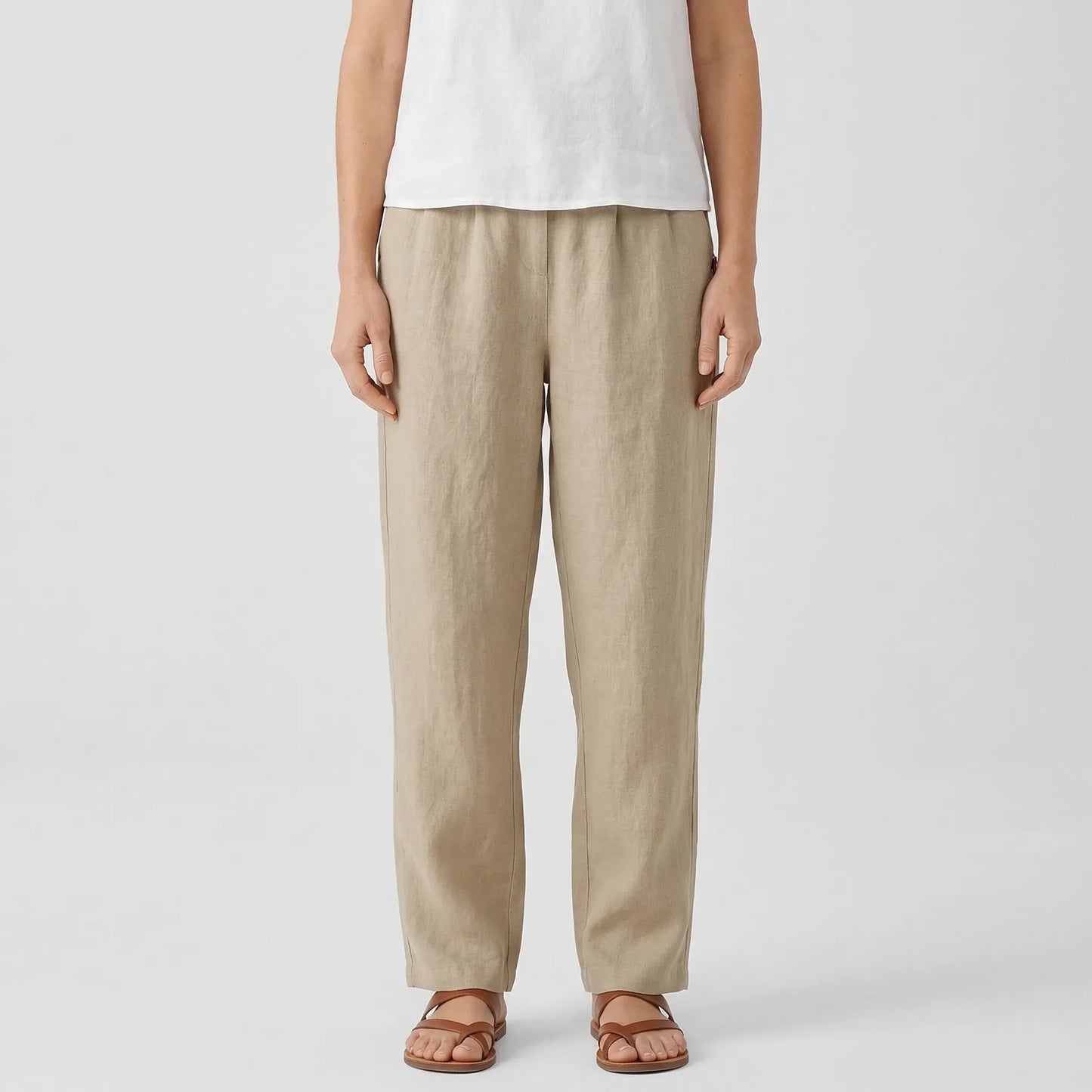 Relaxed Fit Tapered Trousers With Side Pockets - Agnes