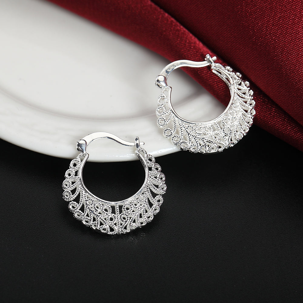 Runde Creolen Aus Silber - FlowerHoop 