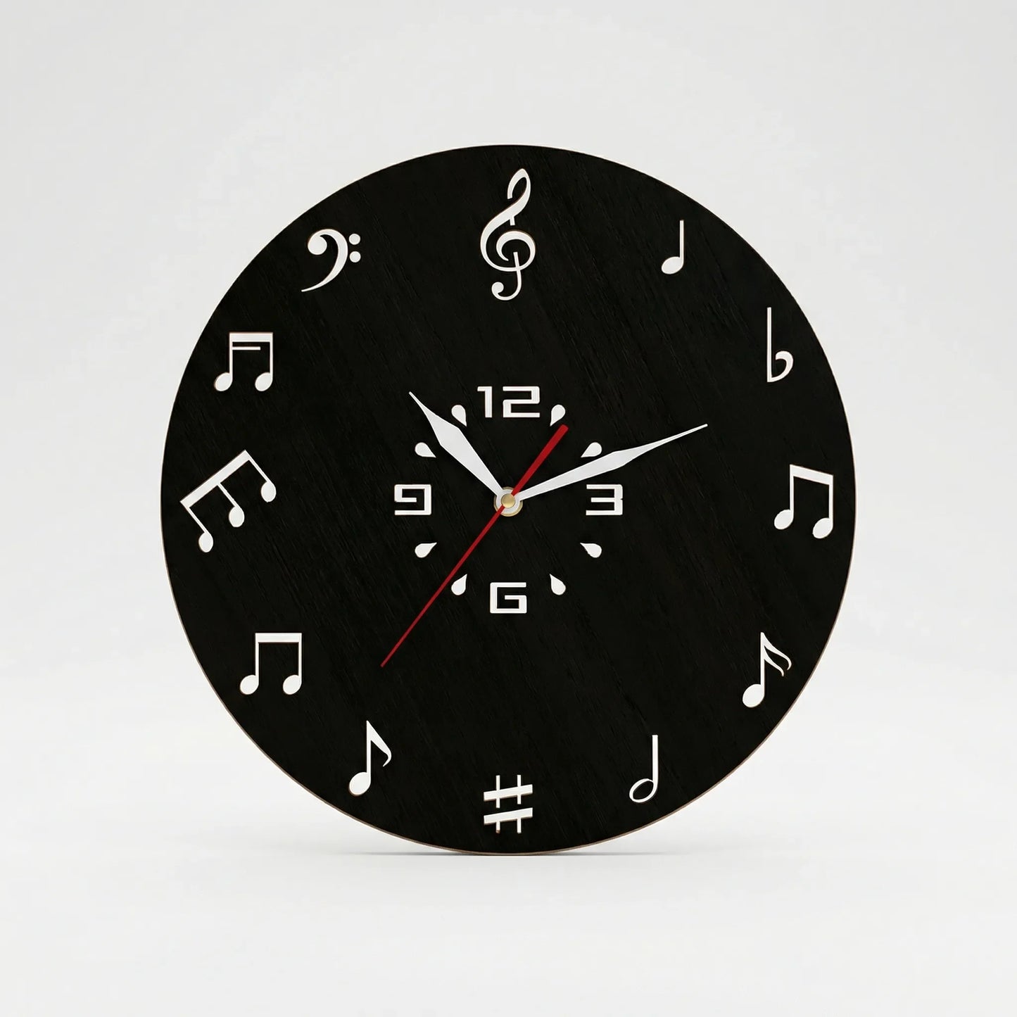 Runde Wanduhr Mit Notenmotiv - Melodiqueo