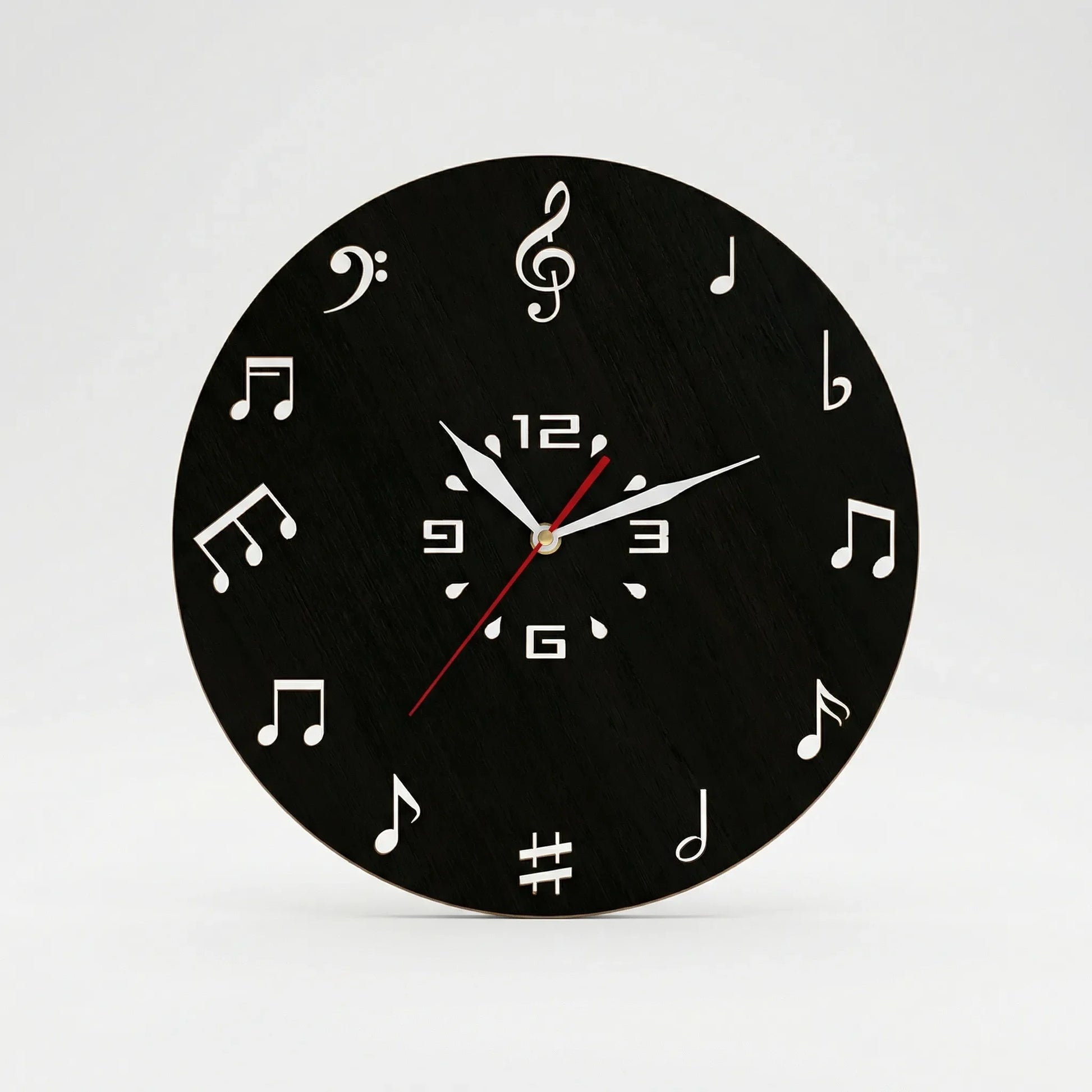 Runde Wanduhr Mit Notenmotiv - Melodiqueo