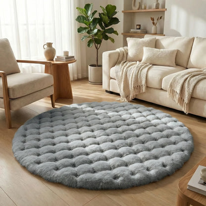 Runder Flauschiger Teppich - Plushory