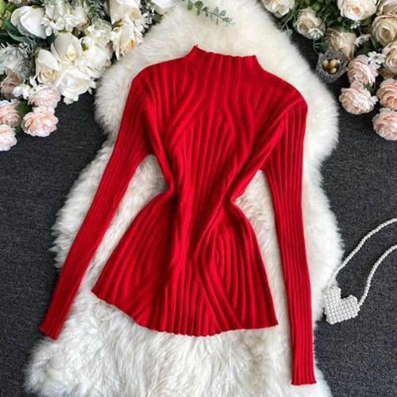 Damen Strickpullover mit Rollkragen und langen Ärmeln – Elodie