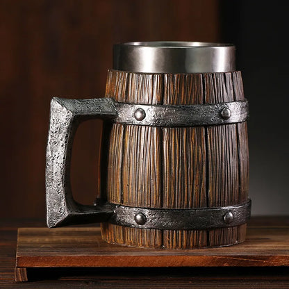 Hölzerner Bierkrug mit Edelstahleinsatz (600 ml) – EichenKrug Oktoberfest 2026