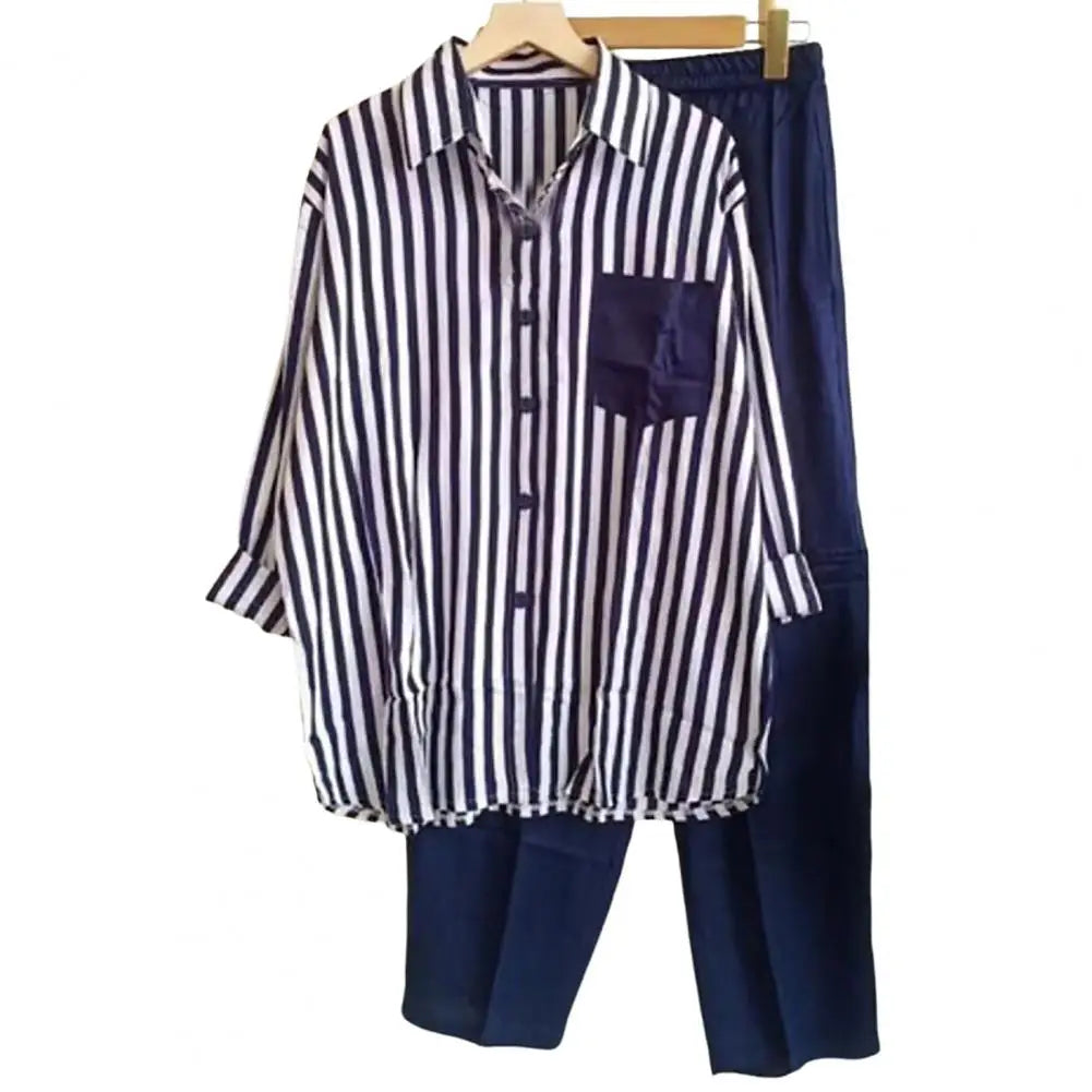 Zweiteiliges Herbst-Set aus Leinen Kuscheliges Shirt & Weite Hose - Zayenne