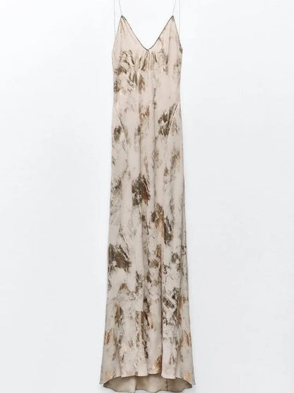 Rückenfreies Sommerkleid mit tiefem V-Ausschnitt – Selene