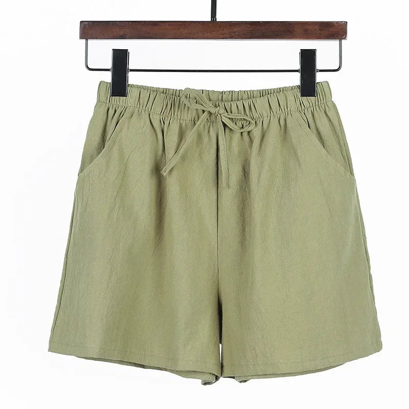 Luftige Damen Leinen-Shorts mit Hoher Taille und Sportlicher Passform – Fenja