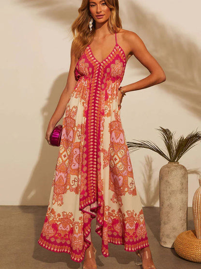 Luftiges & Stylisches Boho-Maxikleid mit Halterneck für Damen – Naya