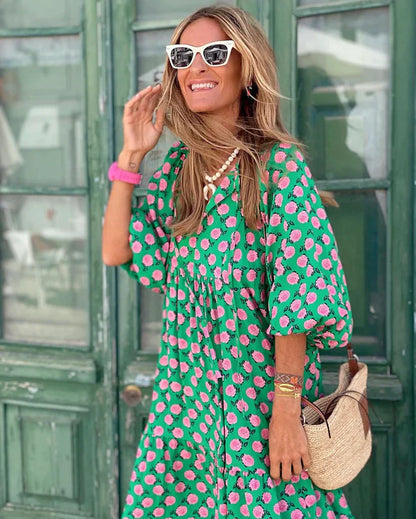 Boho Sommerkleid im Ibiza-Stil mit lockerer Passform – Elira
