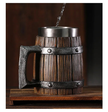 Hölzerner Bierkrug mit Edelstahleinsatz (600 ml) – EichenKrug Oktoberfest 2026