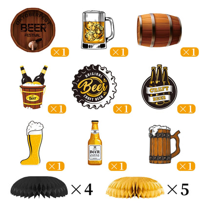 Tischdeko Bündeln mit Biermotiven (3×9er-Set) – FestTisch Oktoberfest 2026