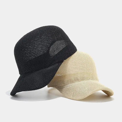 Trendiger geflochtener Sonnenhut mit breiter Krempe - SunWeave Style