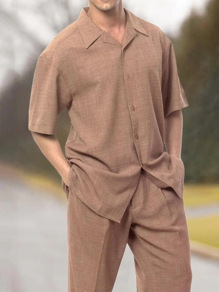 Stylisches Herren Zweiteiler-Set für warme Tage - SommerKlassiker