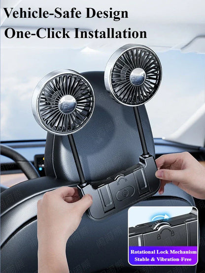 Dual-Head Hintertischventilator – Eary – (USB-C wiederaufladbar)