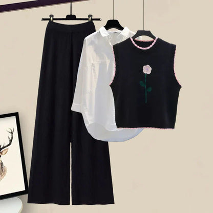 Dreiteiliges Damen Winter Outfit Set mit Strickjacke – Marisa