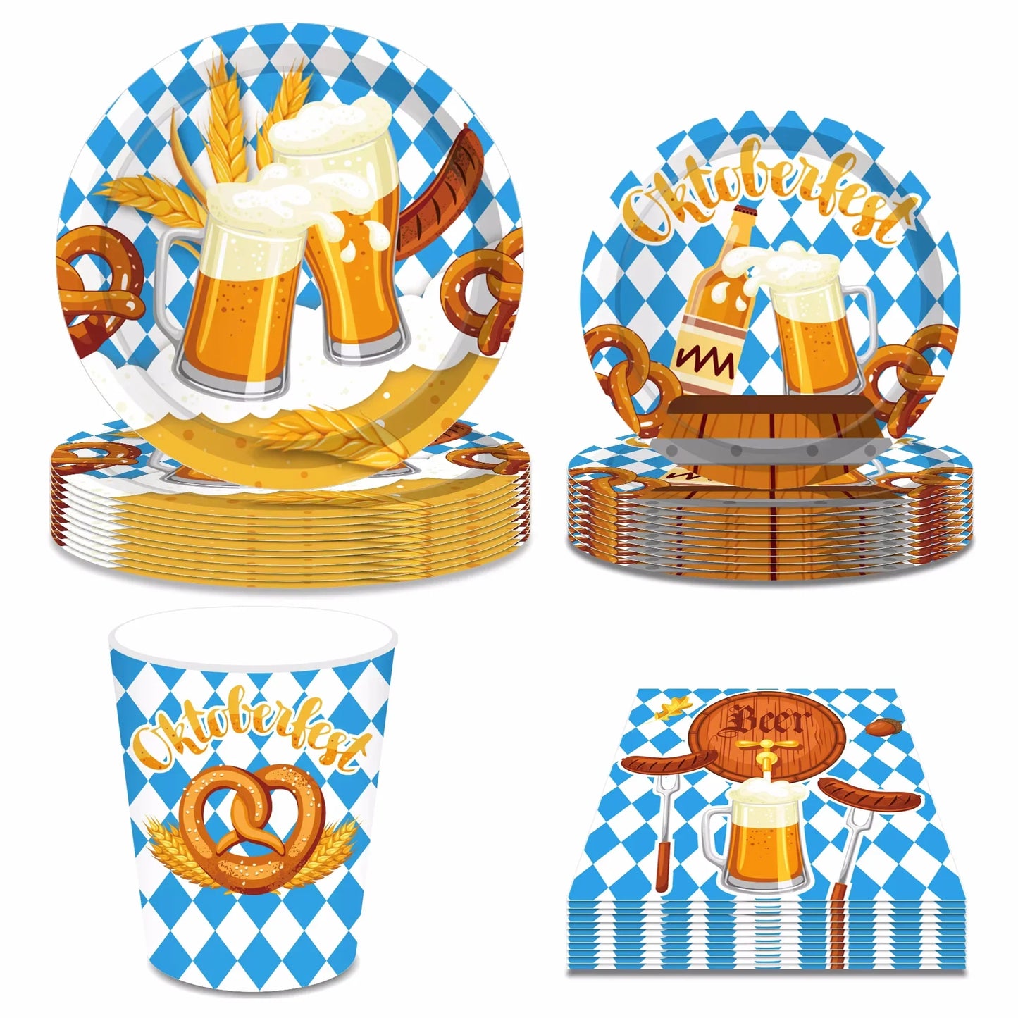 Einweg-Partygeschirr Set im Oktoberfest-Design – WeizenFreude Oktoberfest 2026