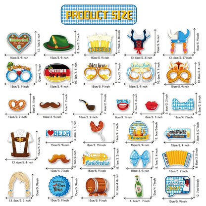 Foto-Requisiten Set im Oktoberfest-Design (30-teilig)- 1+1 Gratis – GaudiSpaß Oktoberfest 2026