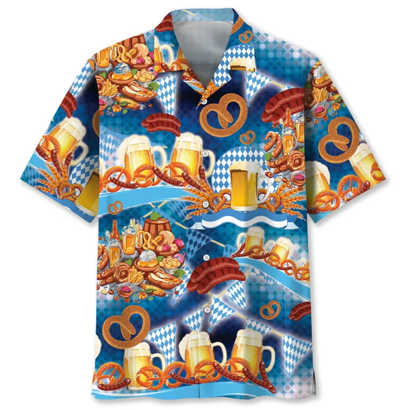 Hawaii-Hemd mit Bier- & Brezn-Muster – FeierLaune Oktoberfest 2026