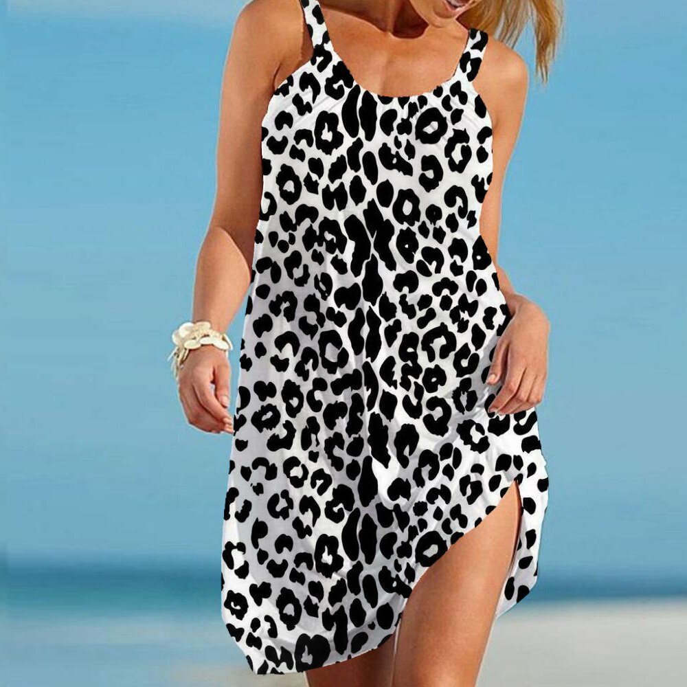Luftige Leopardenmuster Sommerkleid – Noa