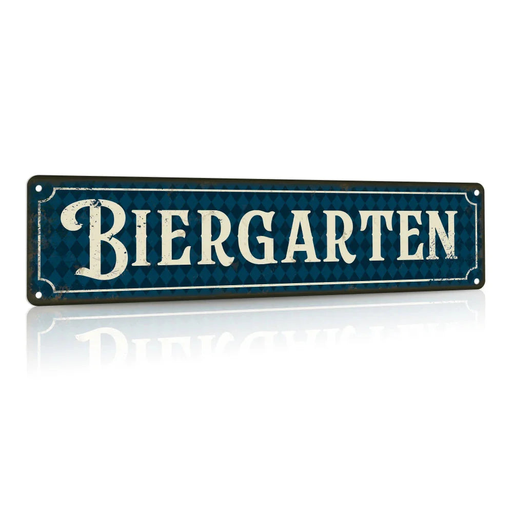 Vintage Metallschild – BiergartenTor Oktoberfest 2026