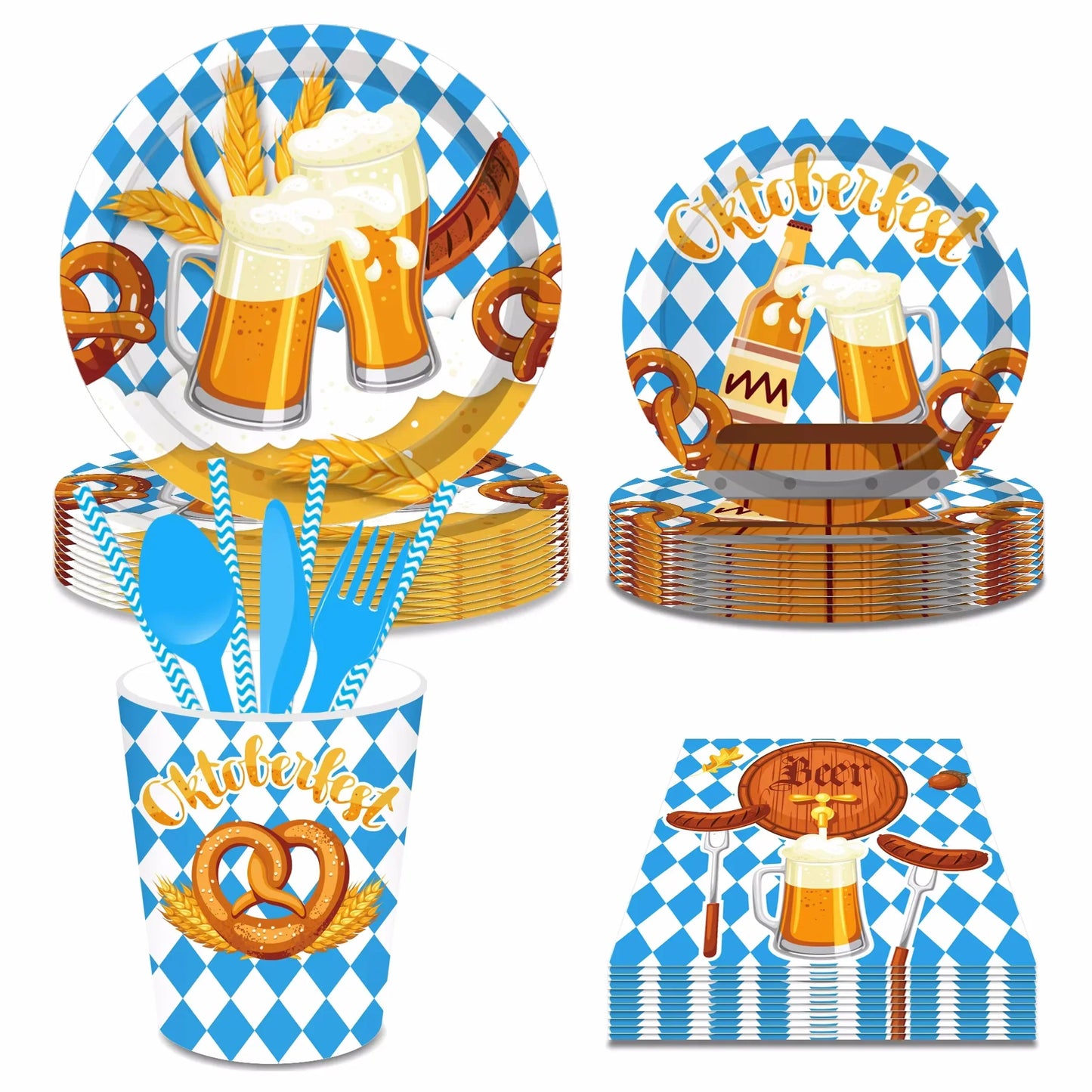 Einweg-Partygeschirr Set im Oktoberfest-Design – WeizenFreude Oktoberfest 2026