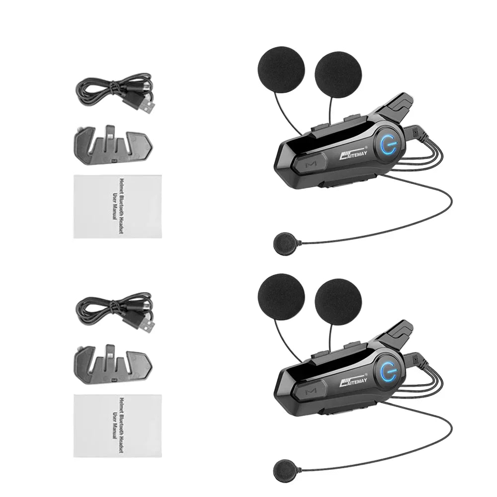Bluetooth-Motorradhelm-Intercom-Headset mit 1000 m Reichweite & IPX6 wasserdicht – RoadComm