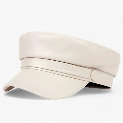 Oktagonale Damen Schiebermütze aus PU-Leder – Herbstzauber Valence