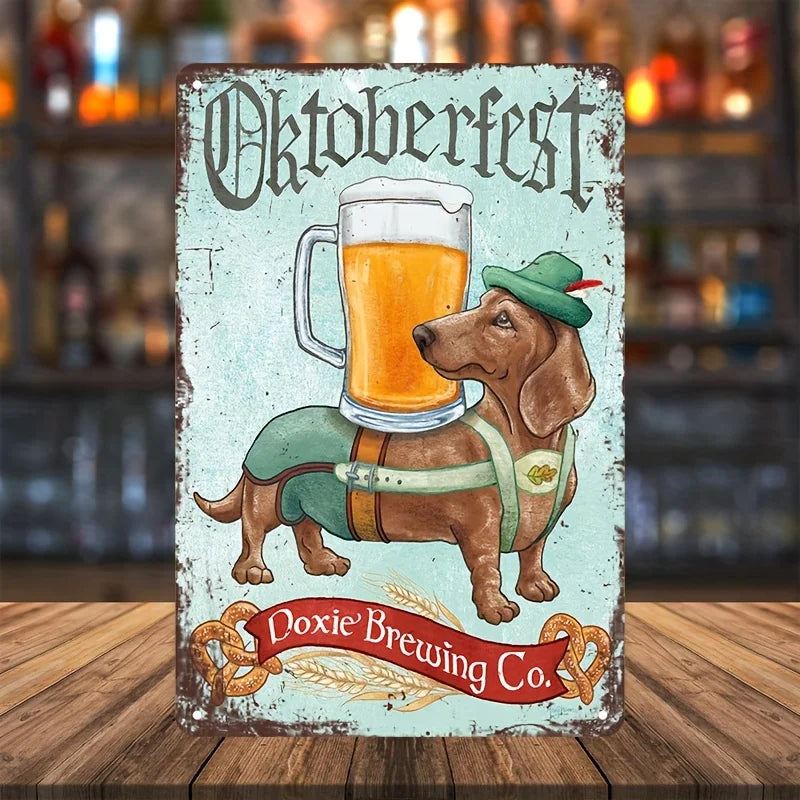 Vintage Metallschild – WiesenDackel Oktoberfest 2026
