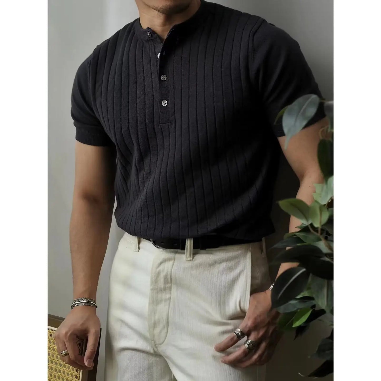 Slim Fit Herren-Poloshirt mit Reißverschluss – Fabrizio