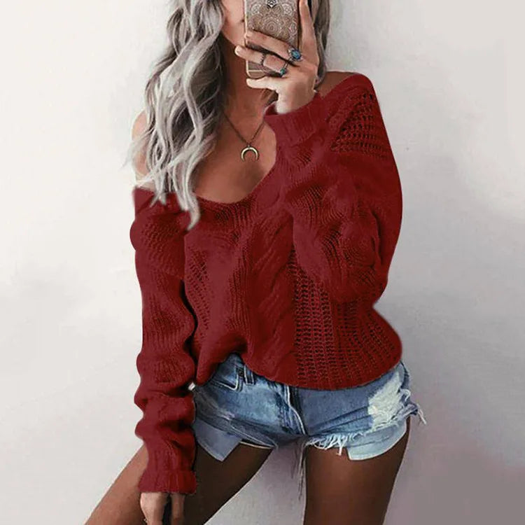 Damen Oversize Strickpullover mit langen Ärmeln – Thalia