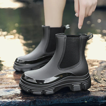 Damen Chelsea-Regenstiefel mit Chunky Platformsohle – Elara