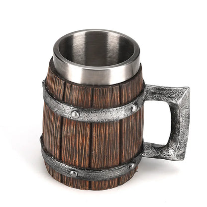 Hölzerner Bierkrug mit Edelstahleinsatz (600 ml) – EichenKrug Oktoberfest 2026