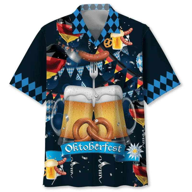 Hawaii-Hemd mit Bier- & Brezn-Muster – FeierLaune Oktoberfest 2026