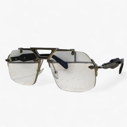 Randlose Oversized Sonnenbrille mit Metallakzenten – Vexor
