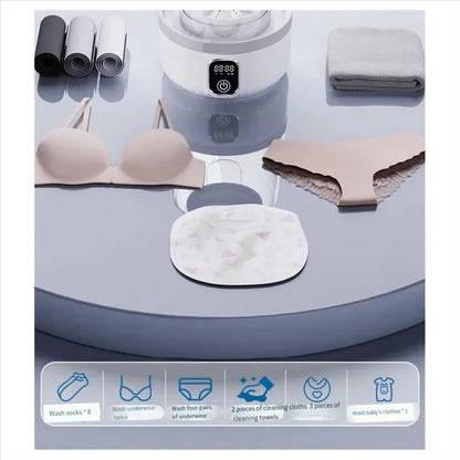 Tragbare Mini-Waschmaschine mit LED-Display für Reisen und kleine Kleidungsstücke