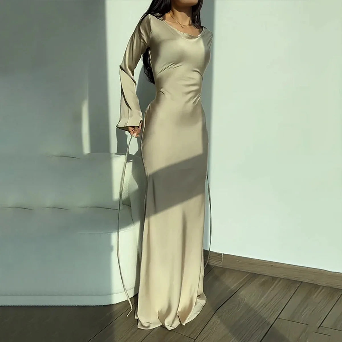 Charmantes Herbst-Langarmkleid - Nila