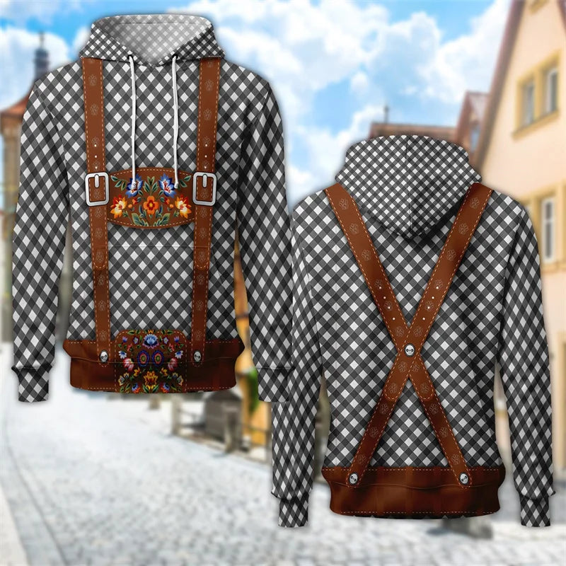 3D Trachten Hoodie mit Bierkrug-Print – ProstZeit Oktoberfest 2026