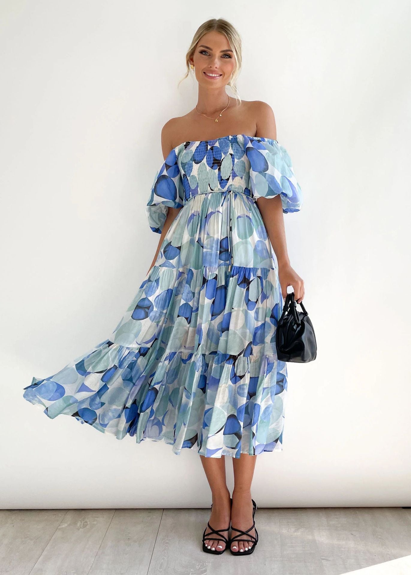 Off-Shoulder Midi-Kleid – Talia