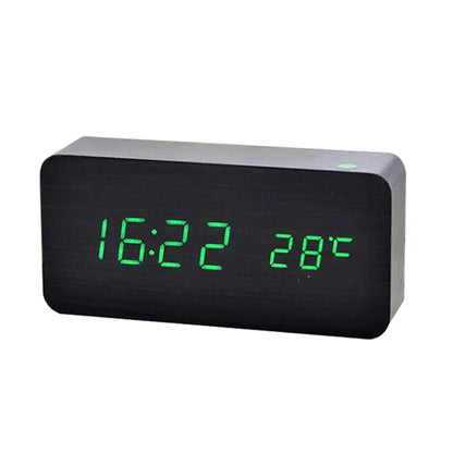Digitaler Holz-Wecker mit LED-Anzeige – WoodSync