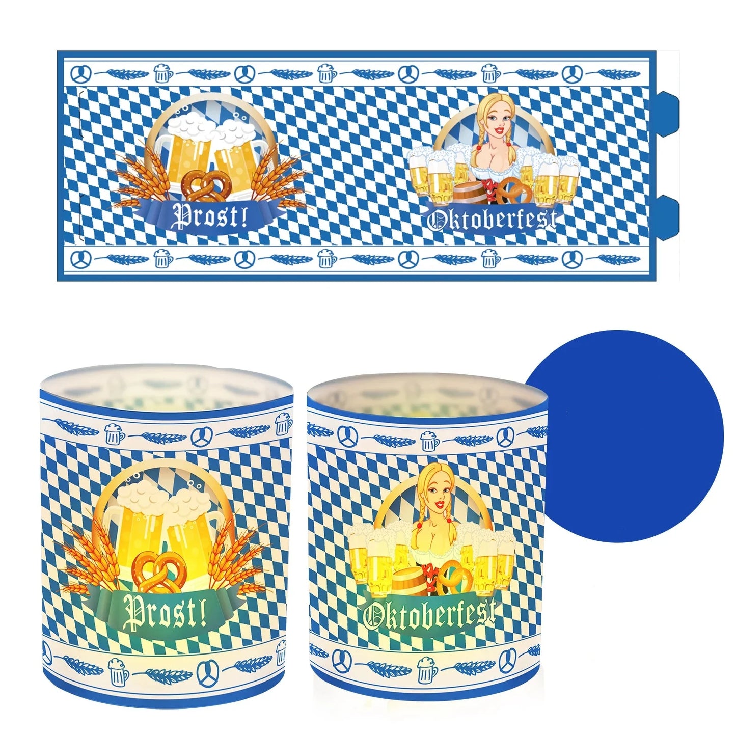 Tisch-Laternen Set im Oktoberfest-Design (12 Stück, 1+1 gratis) – LampenFreude Oktoberfest 2026